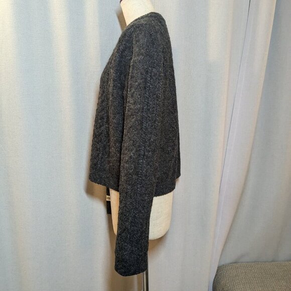 LESUGIATELIER Knit Cable Sweater Gray Chunky Rib Medium - Picture 5 of 11